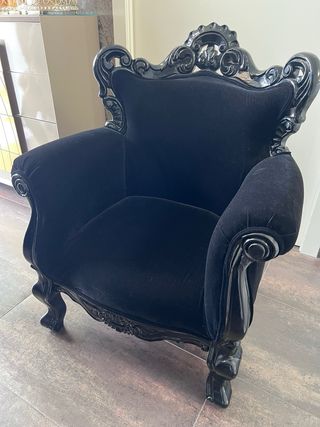 Poltrona Nera Stile Barocco