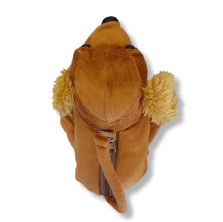 PELUCHE BOLSO/ESTUCHE perro marrón con accesorios