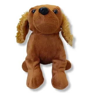 PELUCHE BOLSO/ESTUCHE perro marrón con accesorios