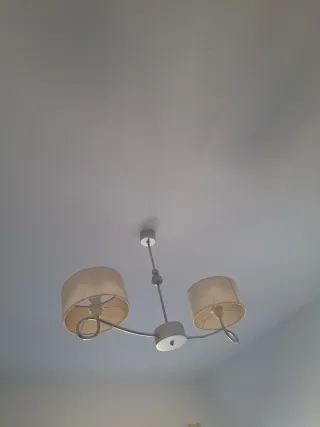 Lámparas de techo tela y metal. 15 EUROS LAS DOS