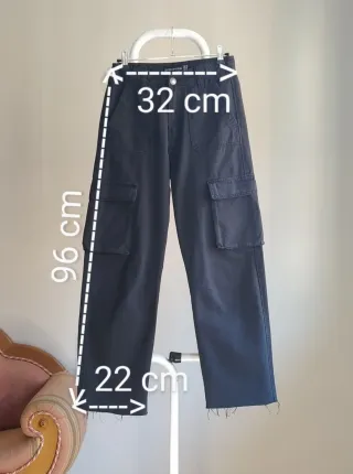 Pantalón Cargo Stradivarius Negro Talla XS