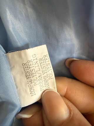 Chaqueta de pelo azul y gris con capucha B1