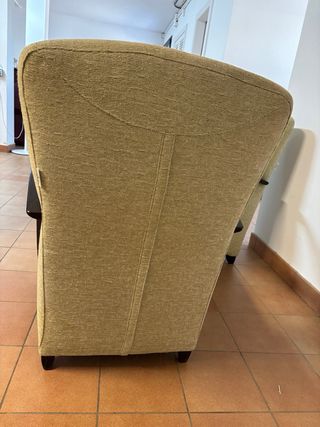 Butaca de tela y madera