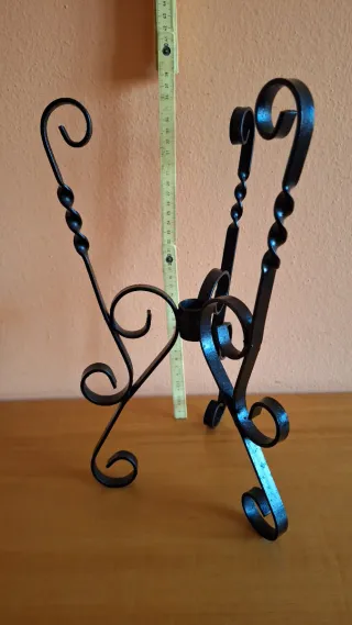 Portavaso in metallo nero artigianale