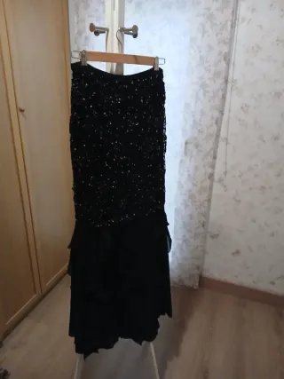 Conjunto corset y falda lentejuelas.talla S