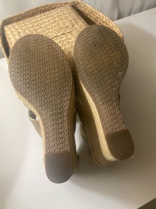 Sandalias Michael Kors Doradas Tacon Esparto