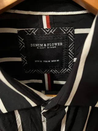 Camisa Rayas Manga Corta Botones Hombre