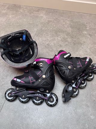 Patines en línea y casco infantil