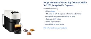 Cafetera Krups Nespresso Vertuo Pop