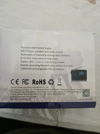 Radio Portátil Retekess V115 USB