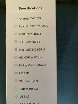 RockTek GX1. Android TV. Wifi 6. 4/32GB.