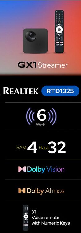 RockTek GX1. Android TV. Wifi 6. 4/32GB.