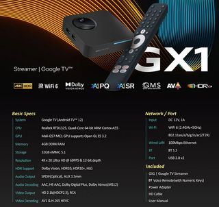 RockTek GX1. Android TV. Wifi 6. 4/32GB.