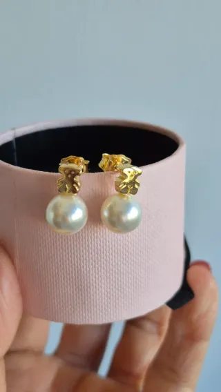 Pendientes Tous Perla Dorados
