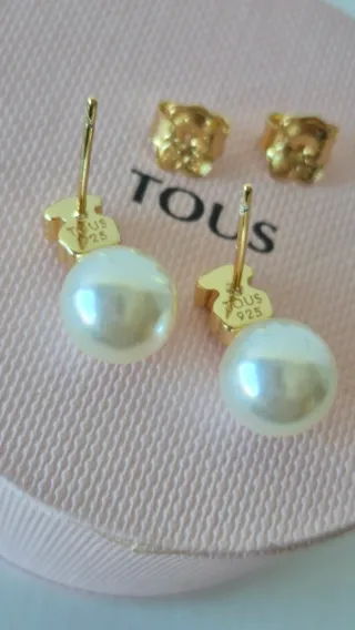Pendientes Tous Perla Dorados