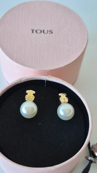 Pendientes Tous Perla Dorados