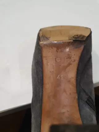 Botines de piel grises con cordones