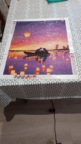 Cuadro Diamond Painting Pareja Barco