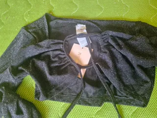 Top negro brillante fiesta