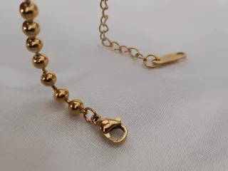 Pulsera bolas  Acero Inoxidable Baño Oro 18K