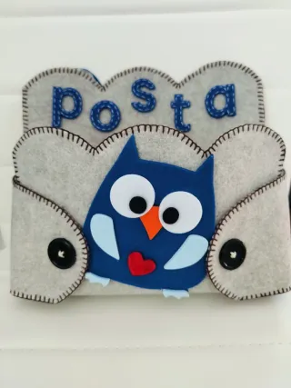 Porta posta in feltro con gufo
