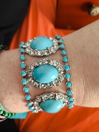 Pulsera Vintage Turquesas Plata