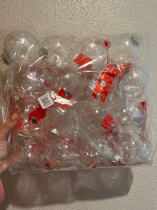 16 Bolas Navideñas Transparentes para Rellenar