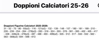Doppioni Calciatori Panini 25-26