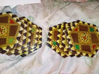 Posavasos hexagonales de madera