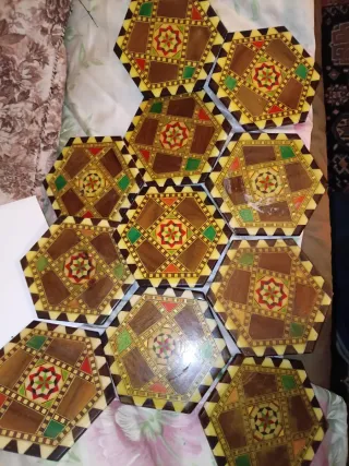 Posavasos hexagonales de madera