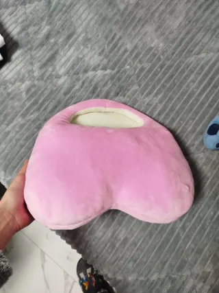 Zapatilla casa corazón rosa y beige