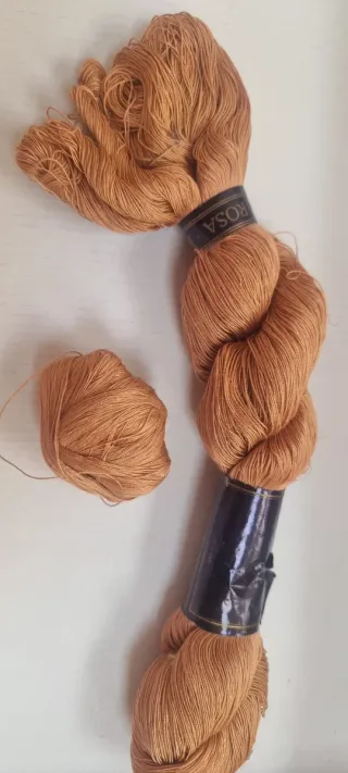 Madejas hilo imitación seda color cobre