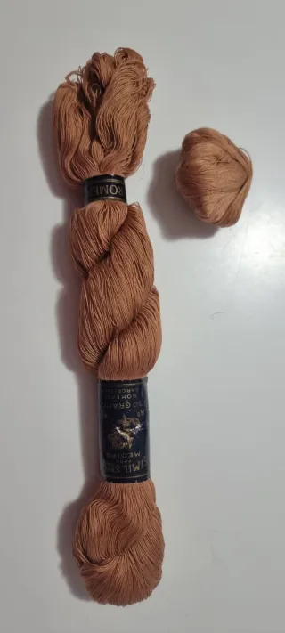 Madejas hilo imitación seda color cobre