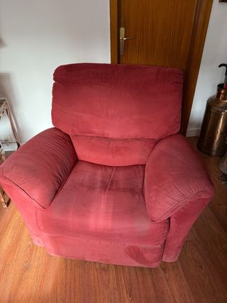 Sofá reclinable Natuzzi Rojo