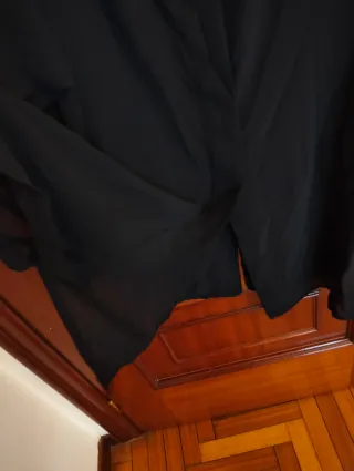 Camisa larga transparente negra