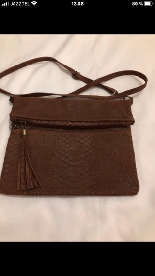 Bolso Genuino Leather Marrón