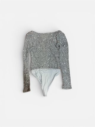 Body Zara Lentejuelas Drapeado Talla Única