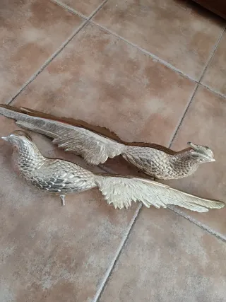 Figura pájaro plata metal