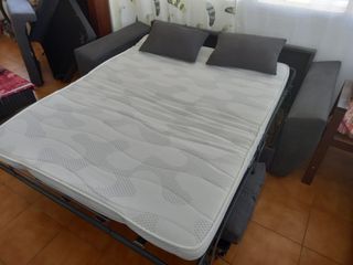 Sofá Cama Gris Tela