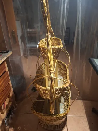 Cesta Navidad 3 Pisos Mimbre