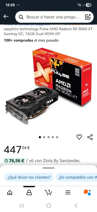 Negociable y cambios Sapphire RX 9060 XT 16GB