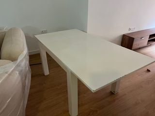 Mesa comedor extensible blanca grande