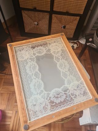 Bandeja Vintage con Asas y Encaje