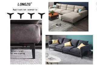 4 Gambe in Metallo Nero 13 cm