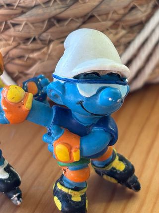 Pareja Pitufos Patinadores PVC Figuras