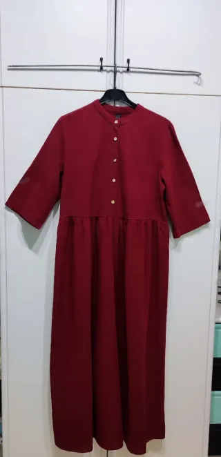 Abito lungo donna bordeaux taglia L