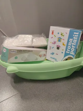 Pack bañera bebé, trona y colchón antivuelco
