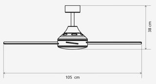 Ventilador de techo con luz y 4 aspas