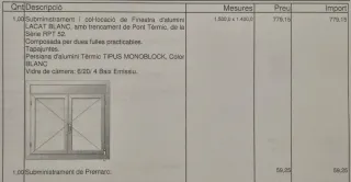 Ventana de aluminio monoblock blanca NUEVA