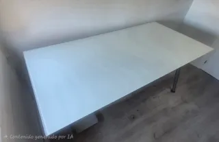 Mesa de ordenador cristal y metal